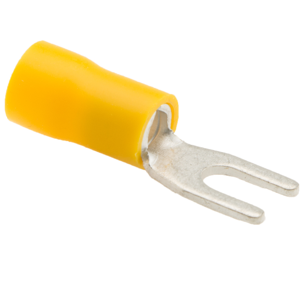 BBAtechniek - Kabelschoen vork M4 Ø4.3mm geel (100x)