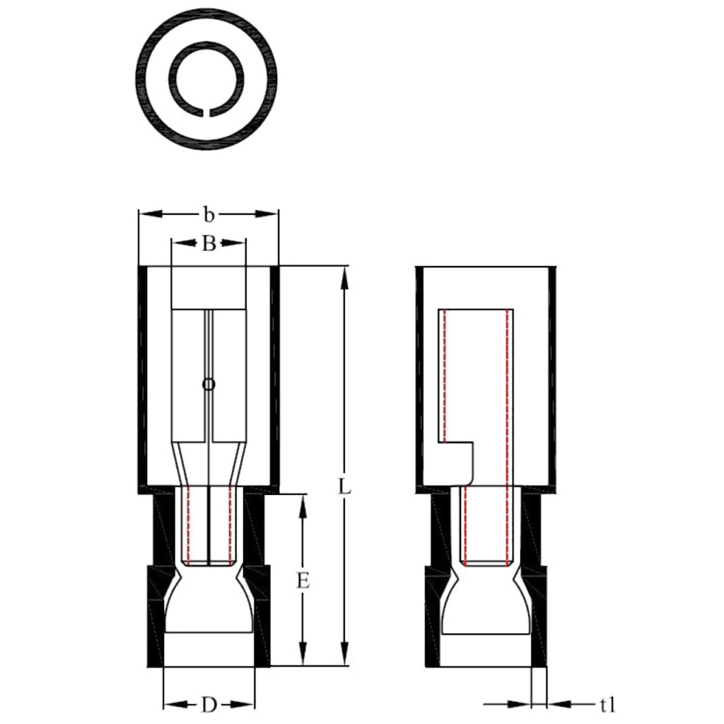 BBAtechniek - Rondstekerhuls Ø7.9mm* geel  2.5-6.0mm (50x)