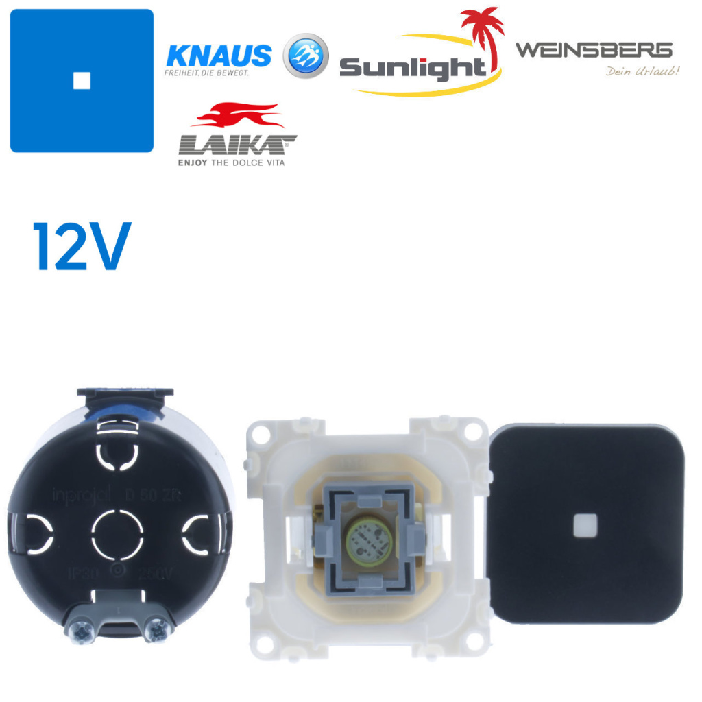 BBAtechniek - S 30.000 controleschakelaar 12V zwart (1x)