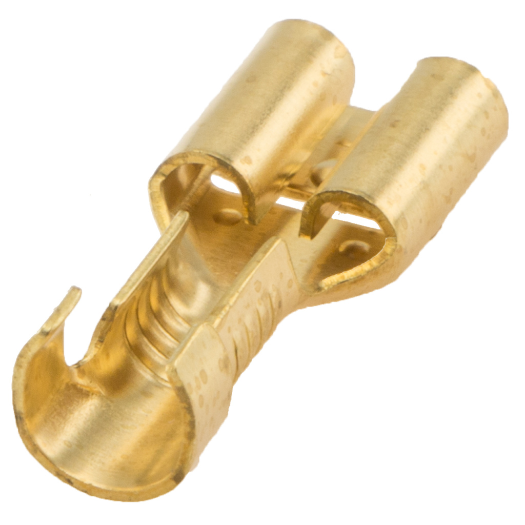 BBAtechniek - Vlakstekerhuls messing 6.3 1.5 -2.5mm² (100x)