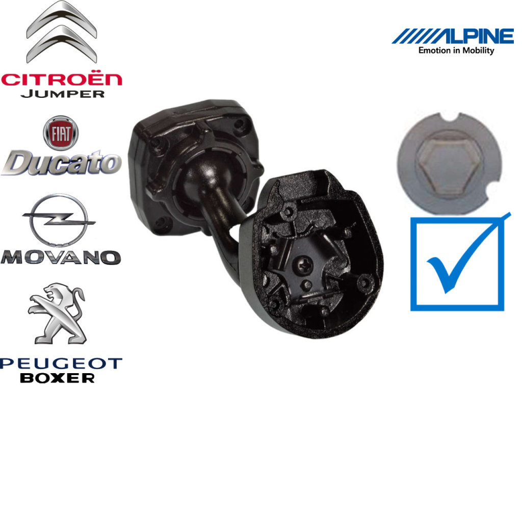 BBAtechniek - Alpine spiegelhouder KTE-DME-BStel (1x)