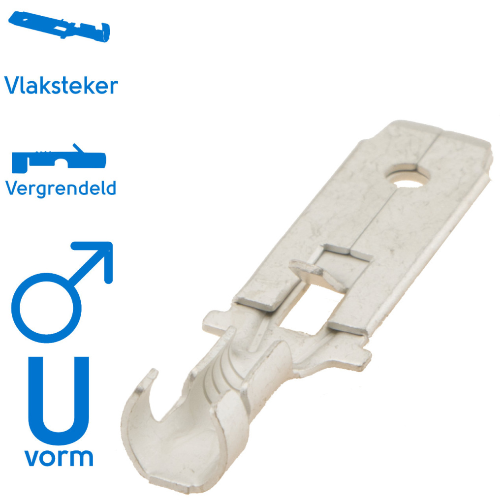 BBAtechniek - Vlaksteker vertind 6.3 0.5-1.5mm²  (100x)