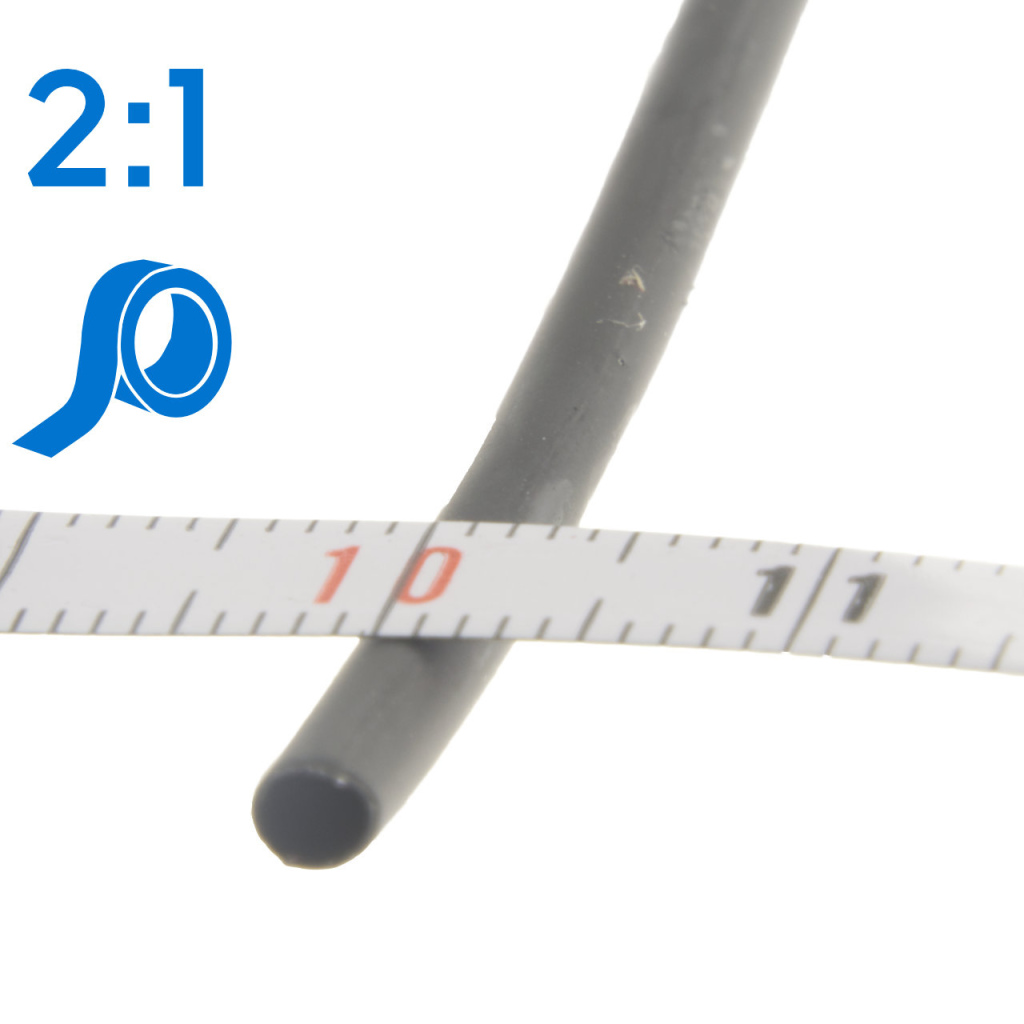 BBAtechniek -  Krimpkous 2.4-1.2mm zwart 2:1 (5m rol)