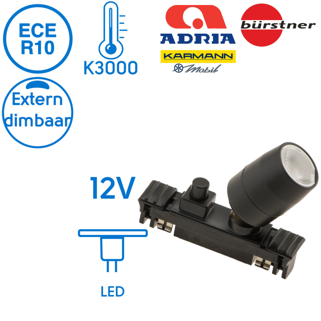 BBAtechniek - Rialto B LED spot met schakelaar 12V 1W (1x)