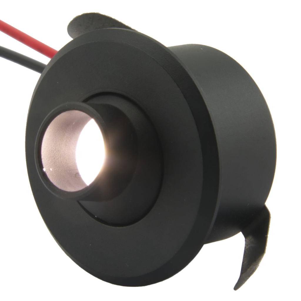 BBAtechniek - Sardinië 12V 0.75W kantelbare LED spot zwart (1x)