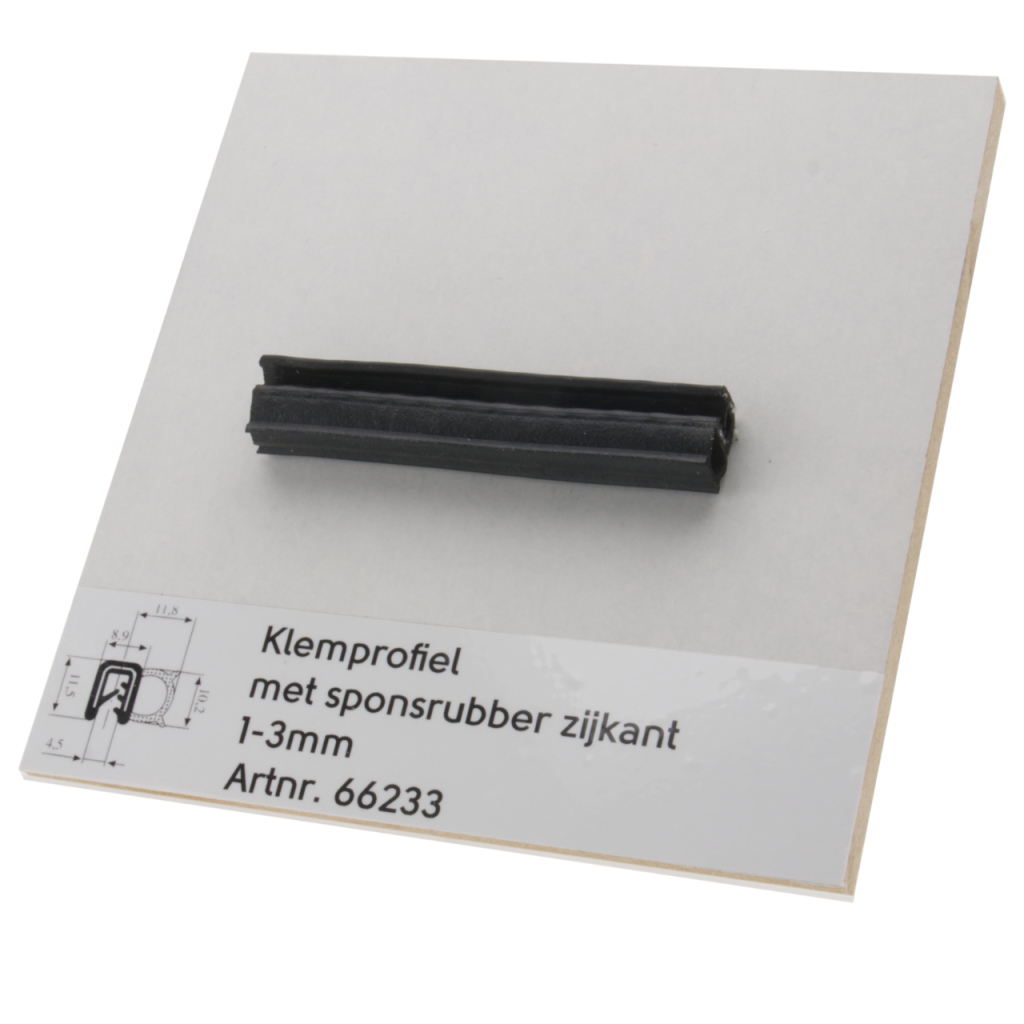 BBAtechniek - Klemprofiel met sponsrubber zijkant 1-3mm (5m)