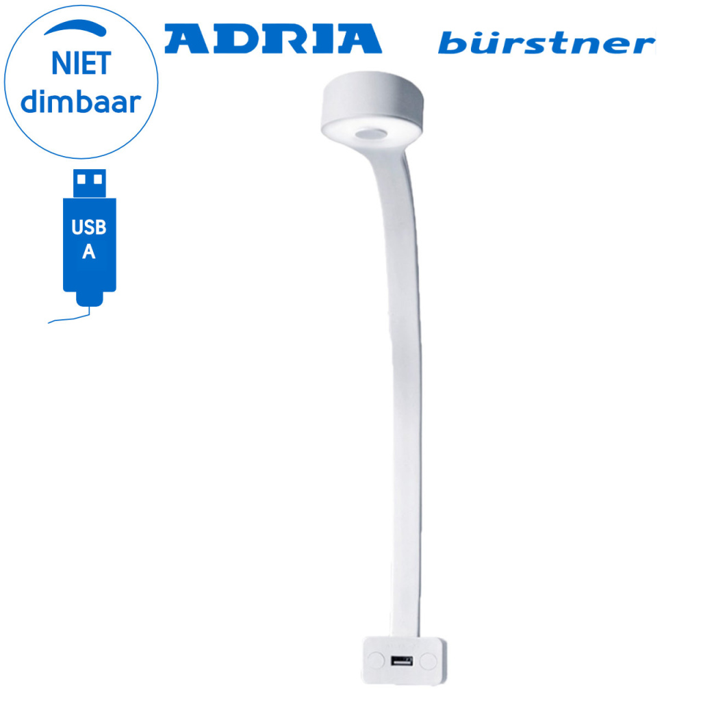 BBAtechniek - Cordoba flex LED 12V 1.3W 4100K 90lm USB wit (1x)