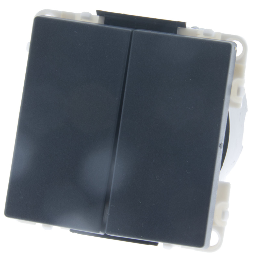 BBAtechniek - Drukvlakschakelaar dubbel 1-polig 10A S20.000 (1x)