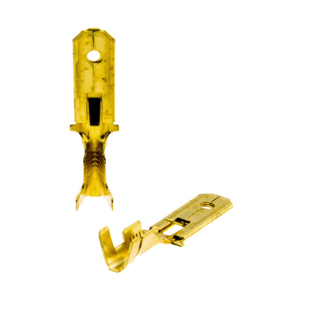 BBAtechniek - Vlaksteker messing 6.3, 1.5 -2.5mm² (100x)