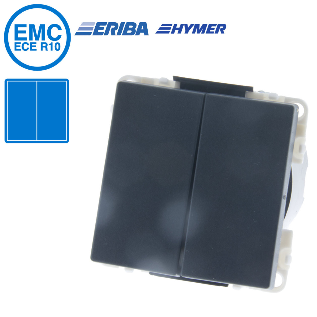 BBAtechniek - Drukvlakschakelaar dubbel 1-polig 10A S20.000 (1x)