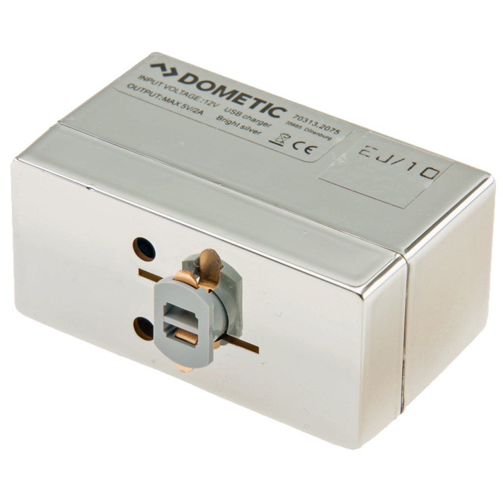 BBAtechniek - USB A-1x 5V 2A Dometic rail chroom (1x)