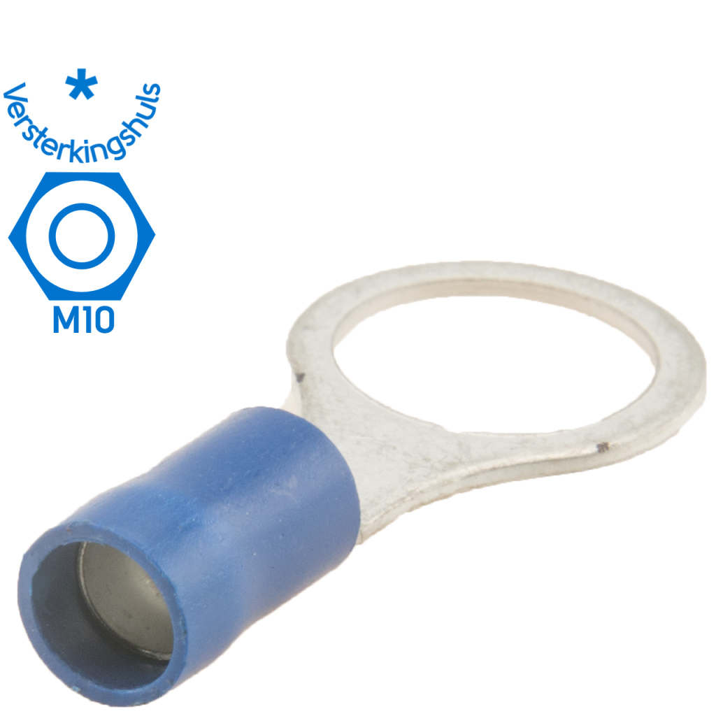 BBAtechniek - Kabelschoen ring M10 Ø10.5mm* blauw (100x)