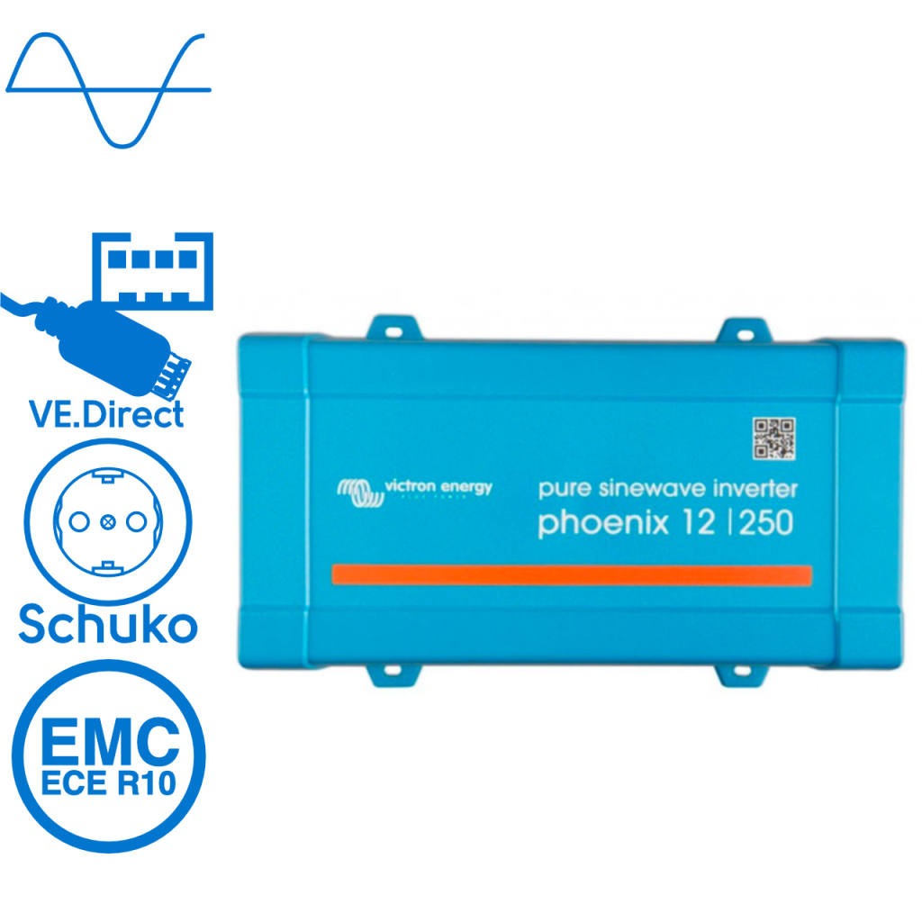 BBAtechniek - Victron Phoenix omvormer 12/250 VE.Direct  (1x)