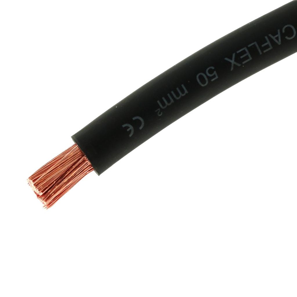 BBAtechniek - 50mm2 accu kabel flexibel zwart (10m)