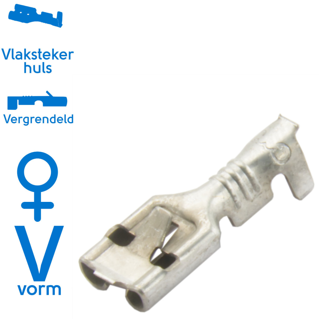 BBAtechniek - Vlakstekkerhuls 0.5-1.5mm messing 4 (100x)