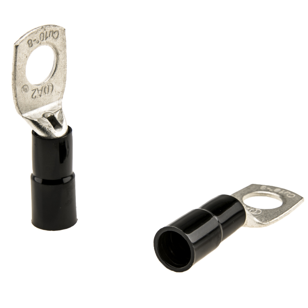 BBAtechniek - 10mm2 M8 gesloten kabeloog geïsoleerd zwart (25x)