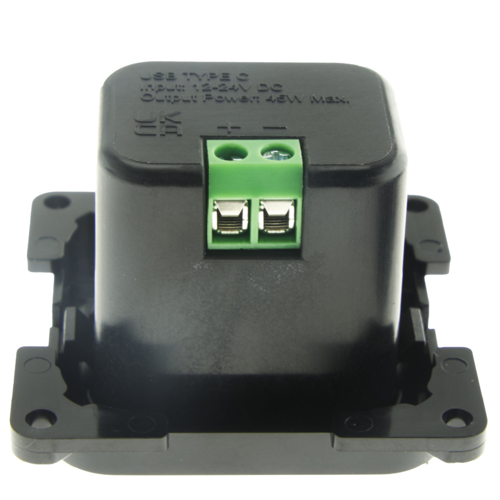 BBAtechniek - C-Line 2x USB-C laadcontactdoos zwart (1x)