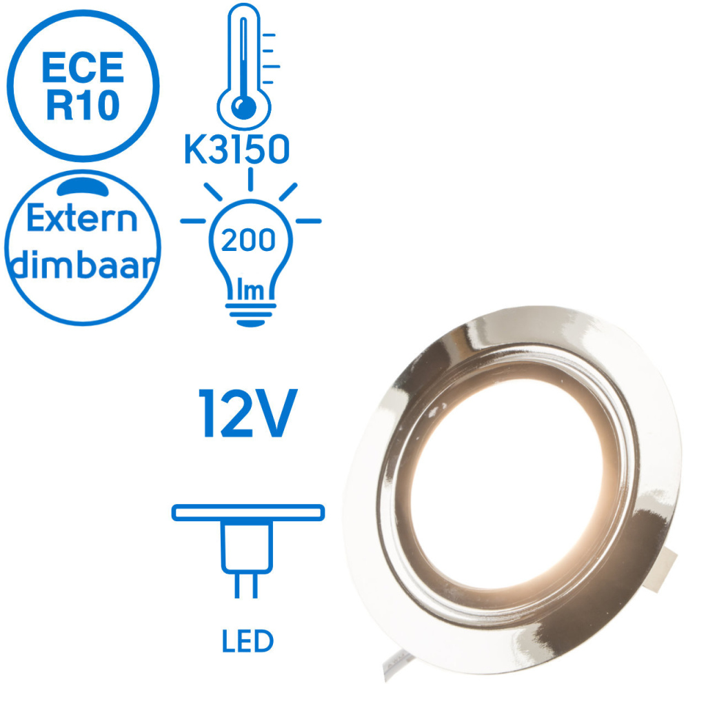 BBAtechniek - Dometic LED spot Cario II 12V 3W ECE R10 (1x)