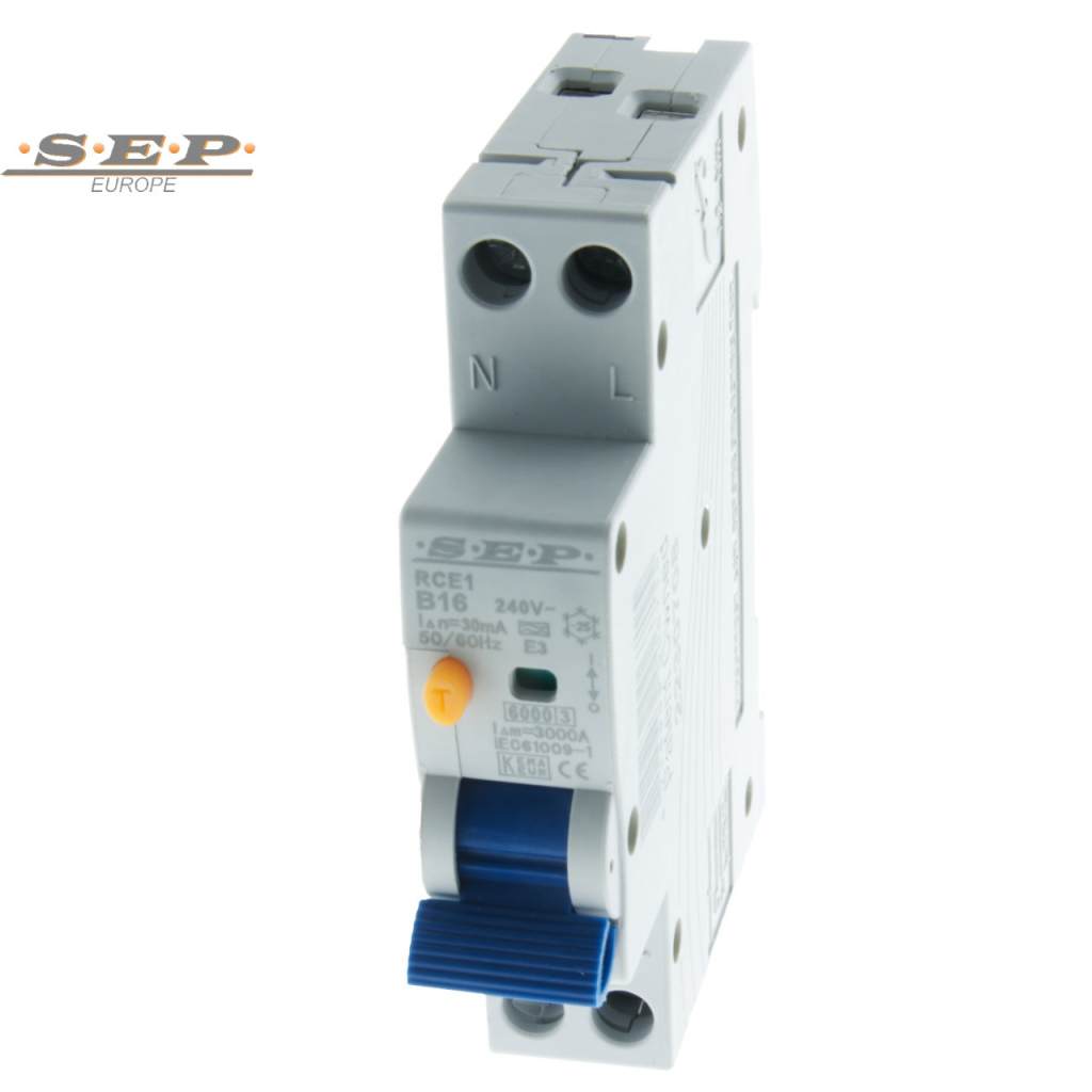 BBAtechniek - Aardlekautomaat 16A 1P+N 1mod B kar 30mA (1x)