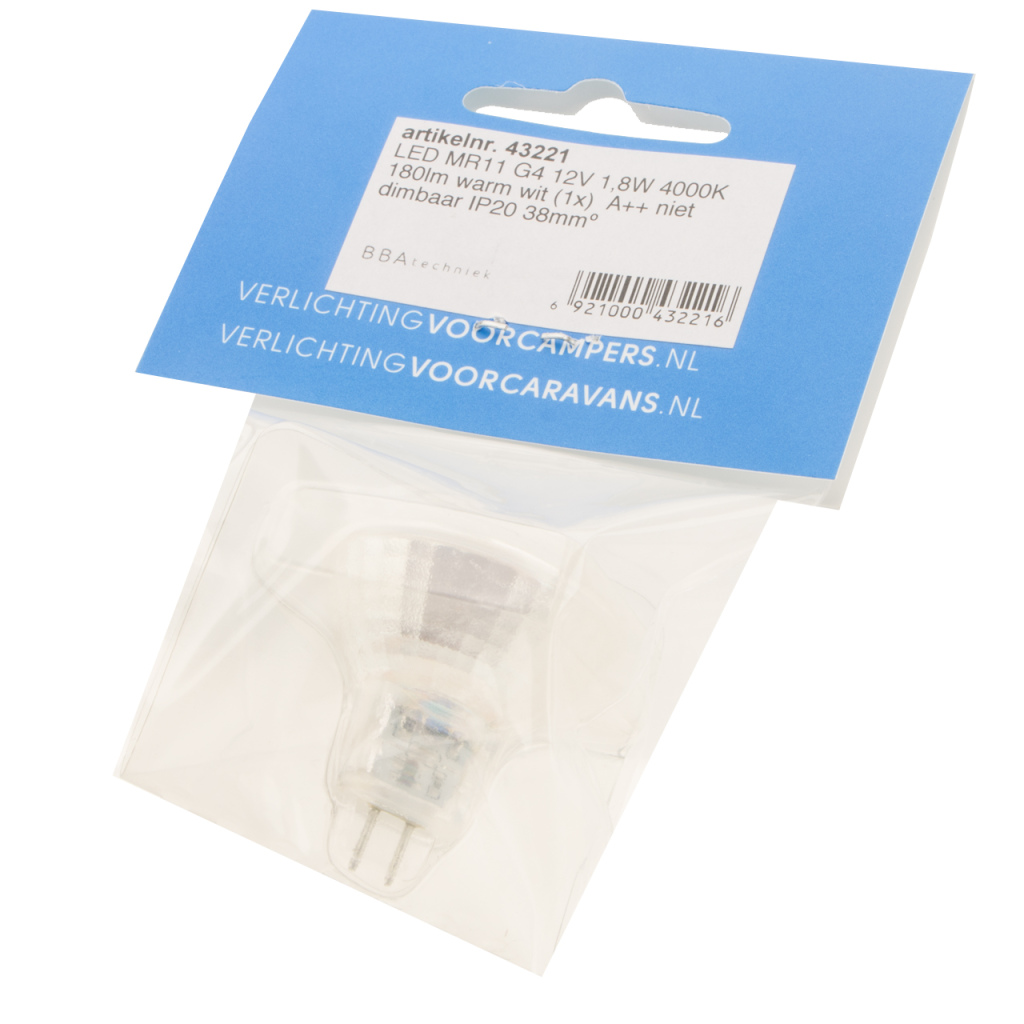 BBAtechniek - G4 12-24VDC 1.8W 4000K 170lm LED MR11(1x)