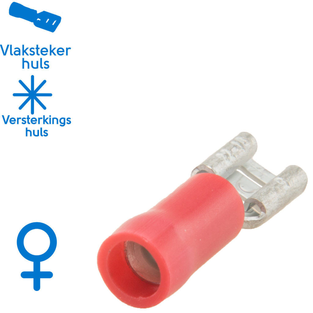 BBAtechniek - Vlakstekerhuls 4.8x0.5mm* rood (50x)