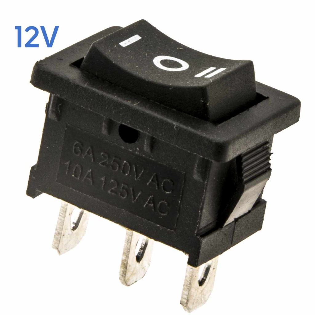BBAtechniek - 12V 16A 3-polig On-Off-On schakelaar mini (10x)