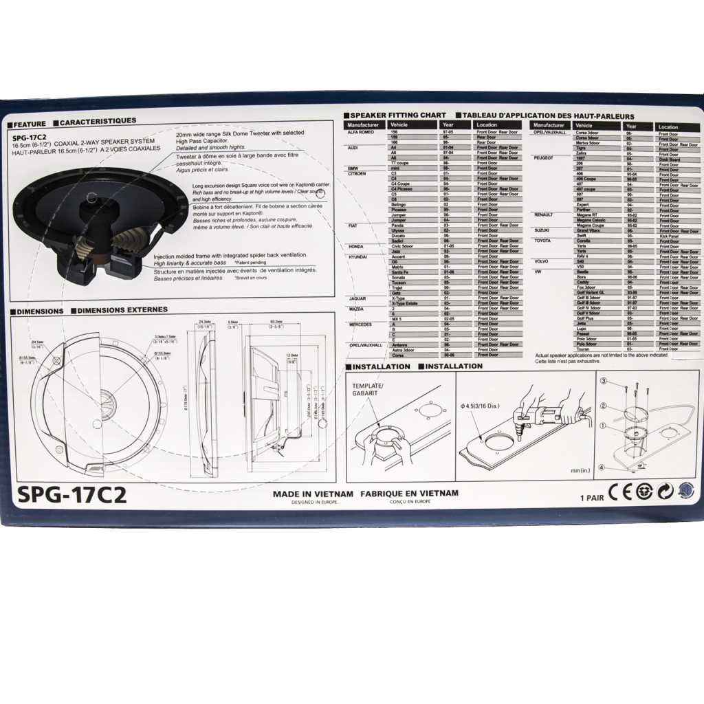 BBAtechniek - Alpine 2weg coaxiale luidspeakerset SPG-17C2 (1x)