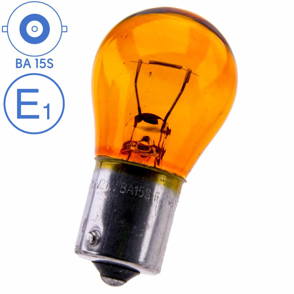 BBAtechniek - BA15S 12V 21W BS382Y lamp oranje (10x)