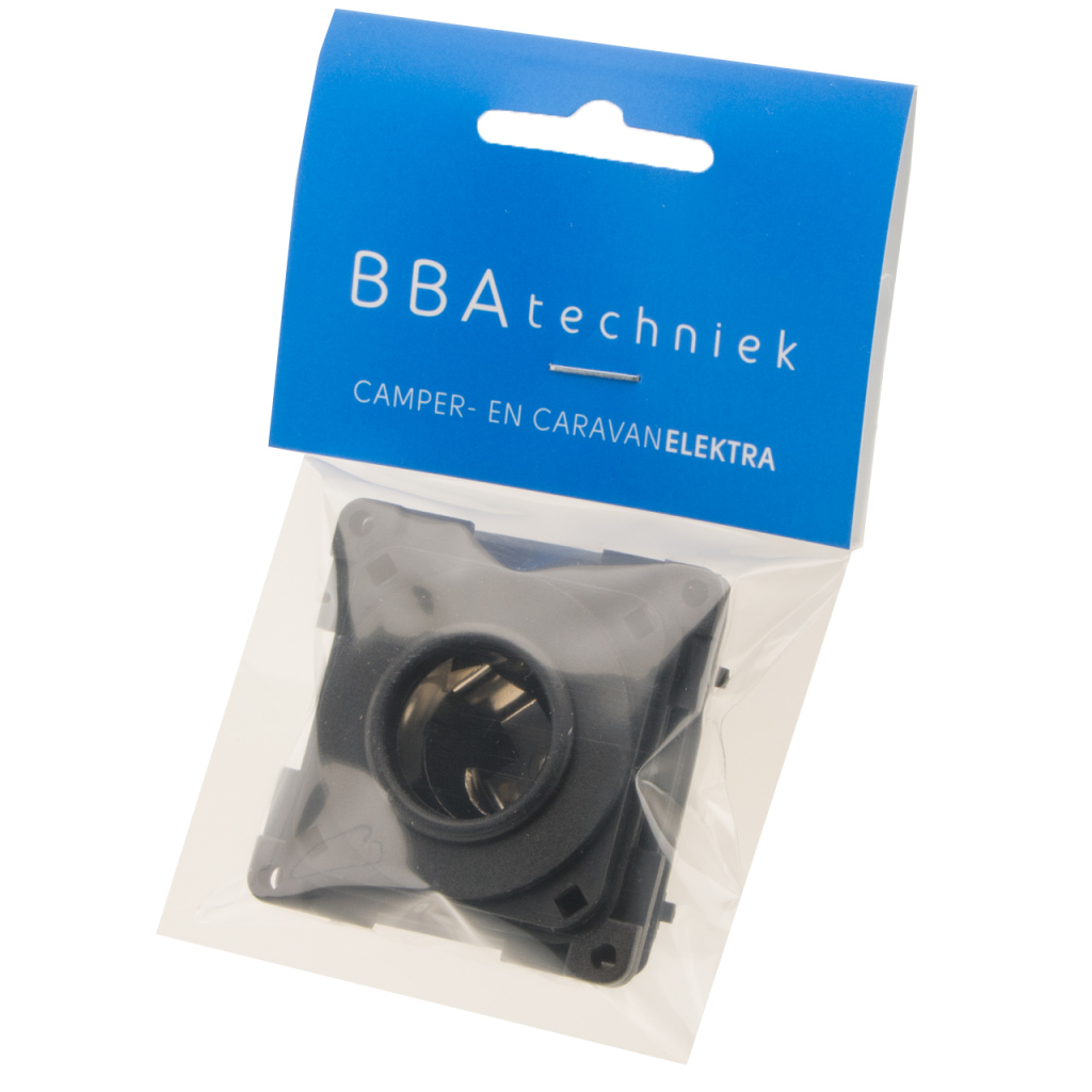 BBAtechniek - 12V 120W contactdoos zwart S20.000 (1x)