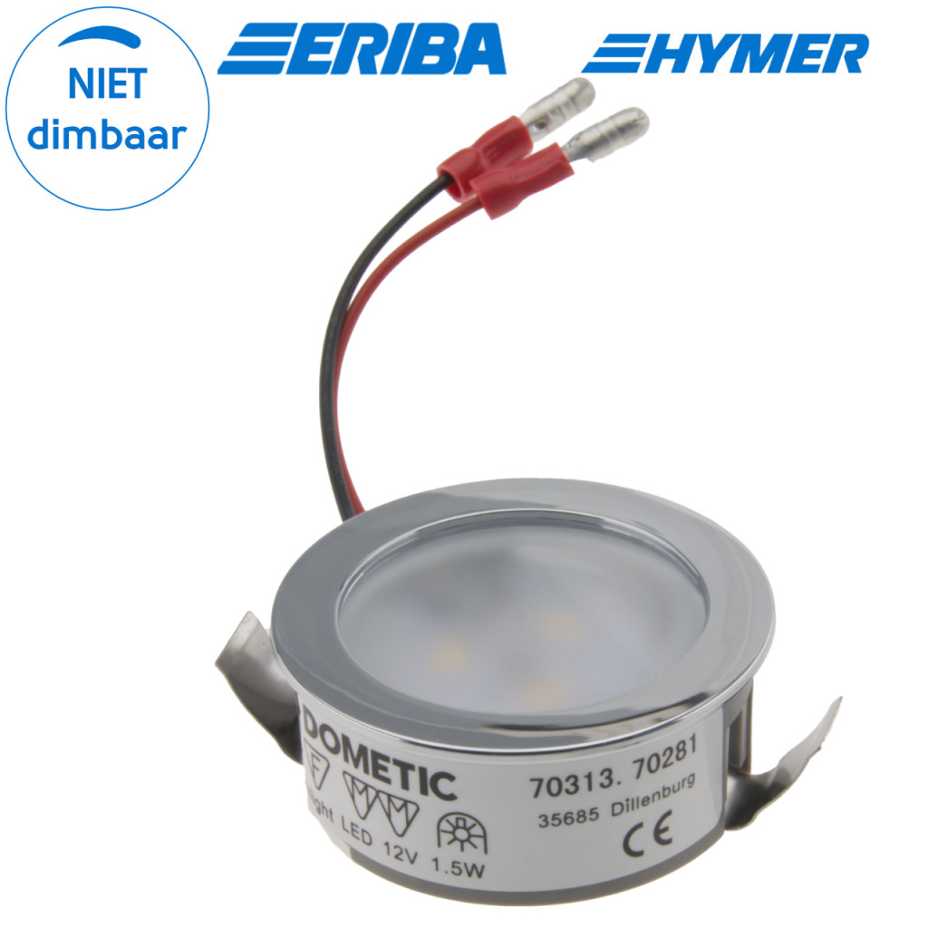 BBAtechniek - Dometic LED inbouwspot chroom 12V 1.5W (1x)