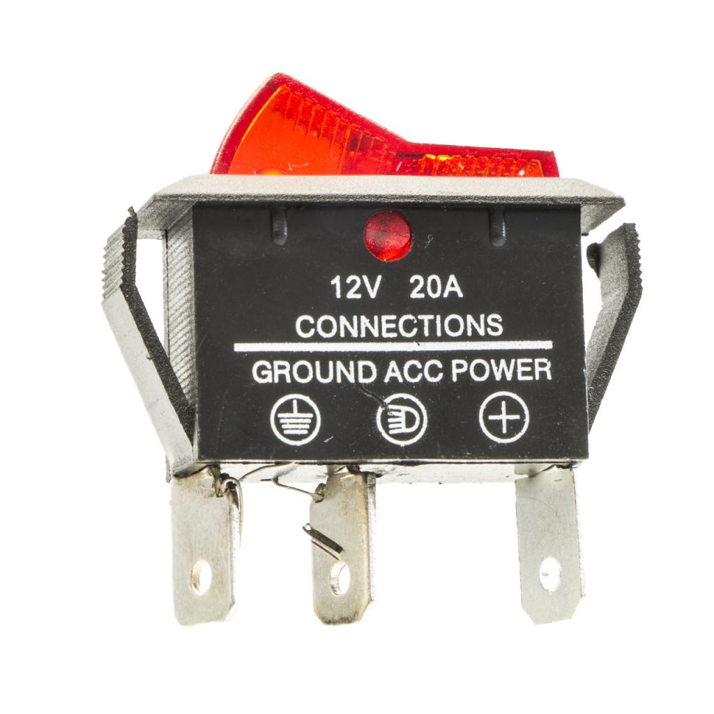 BBAtechniek - 12V 20A 3-polig On-Off schakelaar koelkast (1x)