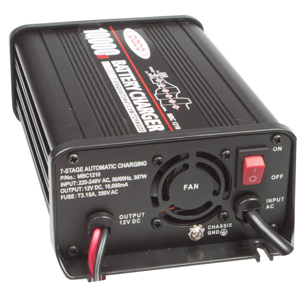 12V 10A 307W Paco 7-stappen acculader (1x)