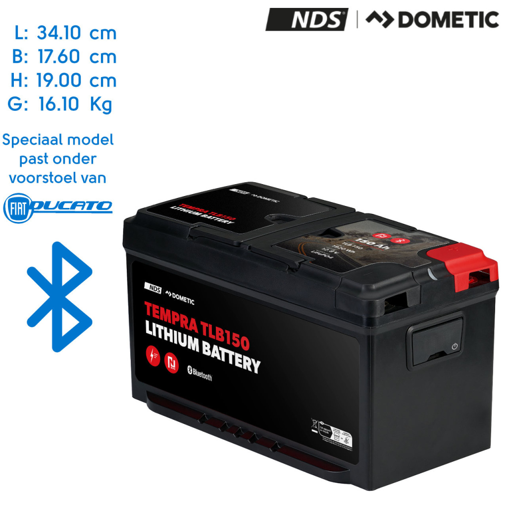 BBAtechniek - 12V 150Ah NDS Tempra Lithium N-Bus accu (1x)