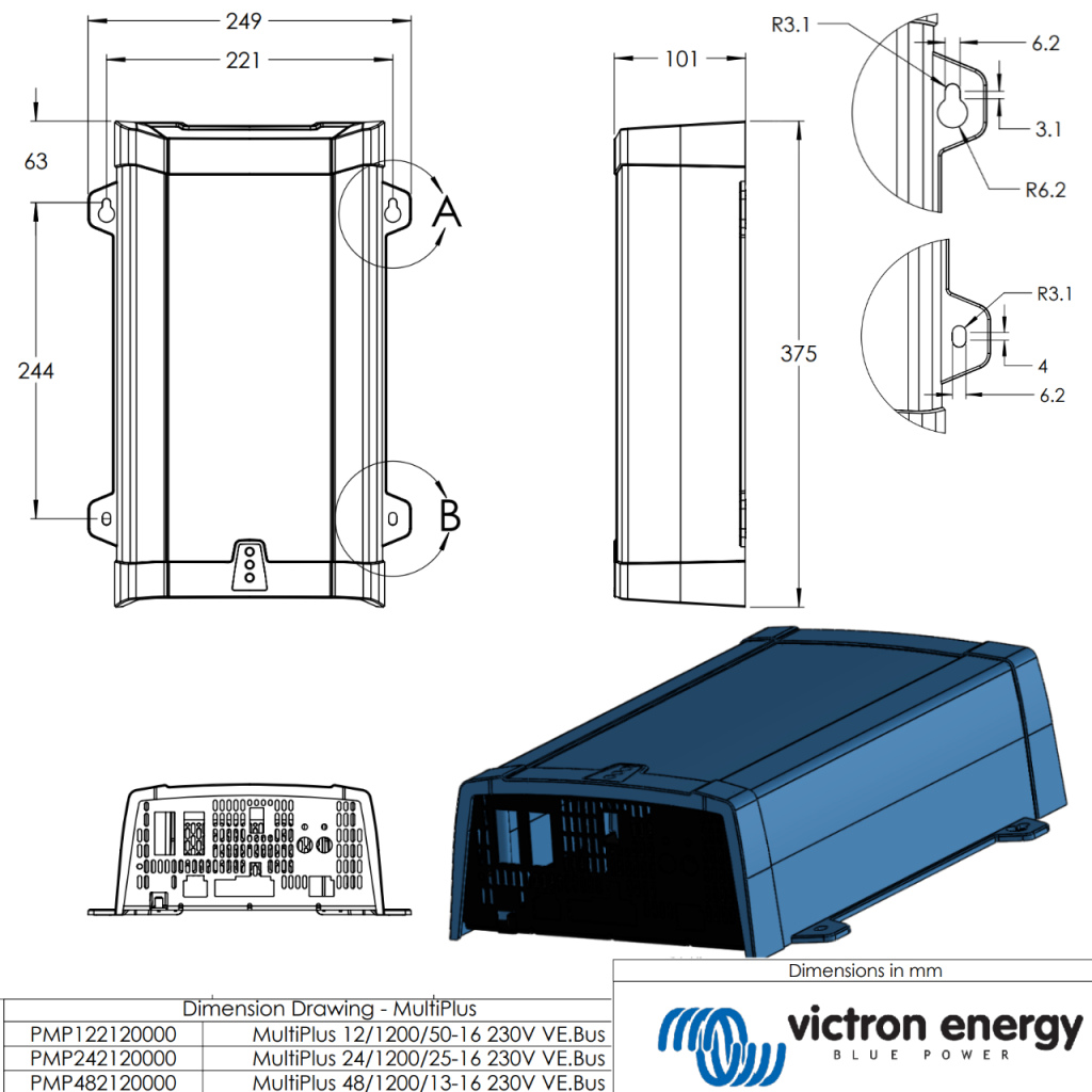 BBAtechniek - Victron Multiplus 12/500/20-16 230V VE.Bus (1x)