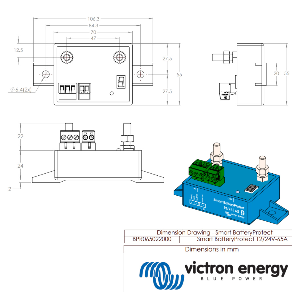 BBAtechniek - Victron Smart BatteryProtect 12/24V 65A (1x)