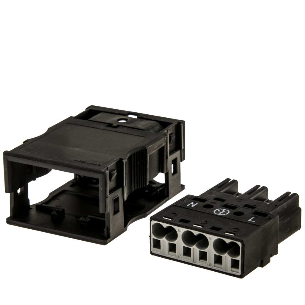 BBAtechniek - Wago Winsta Midi connector male zwart (5x)