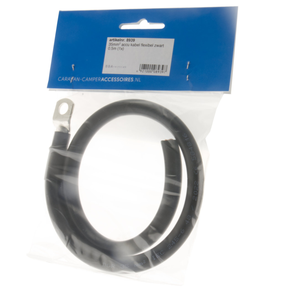BBAtechniek - 35mm2 accu kabel flexibel zwart (0.5m )