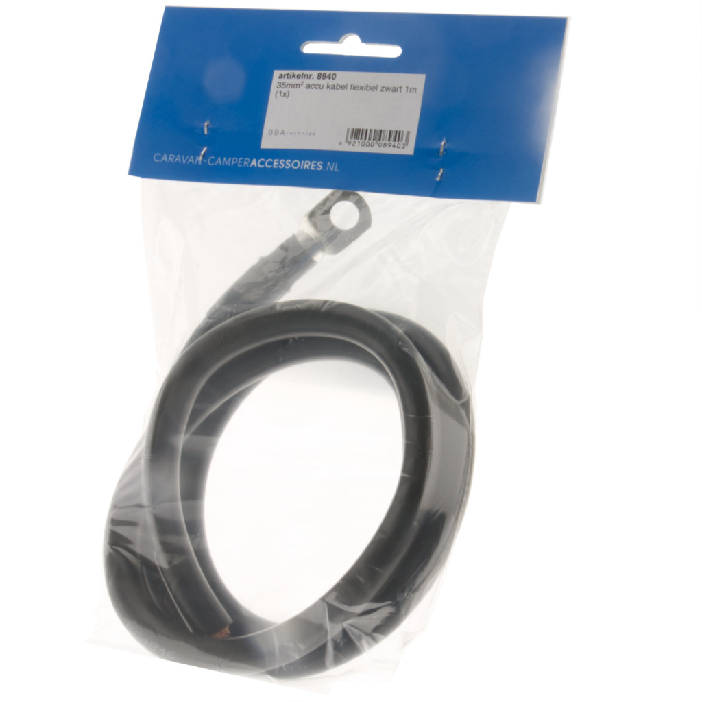 BBAtechniek - 35mm2 accu kabel flexibel zwart (1.0m)