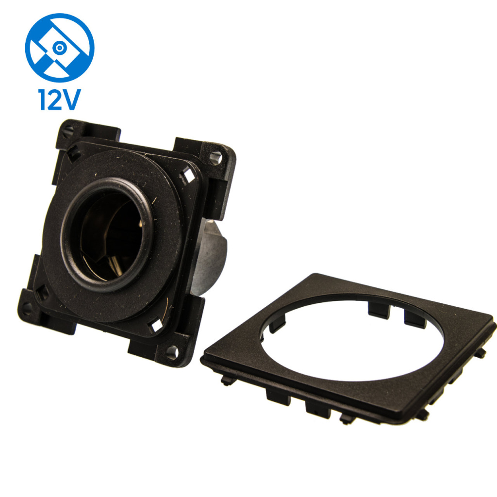 BBAtechniek - 12V 120W contactdoos zwart S20.000 (1x)