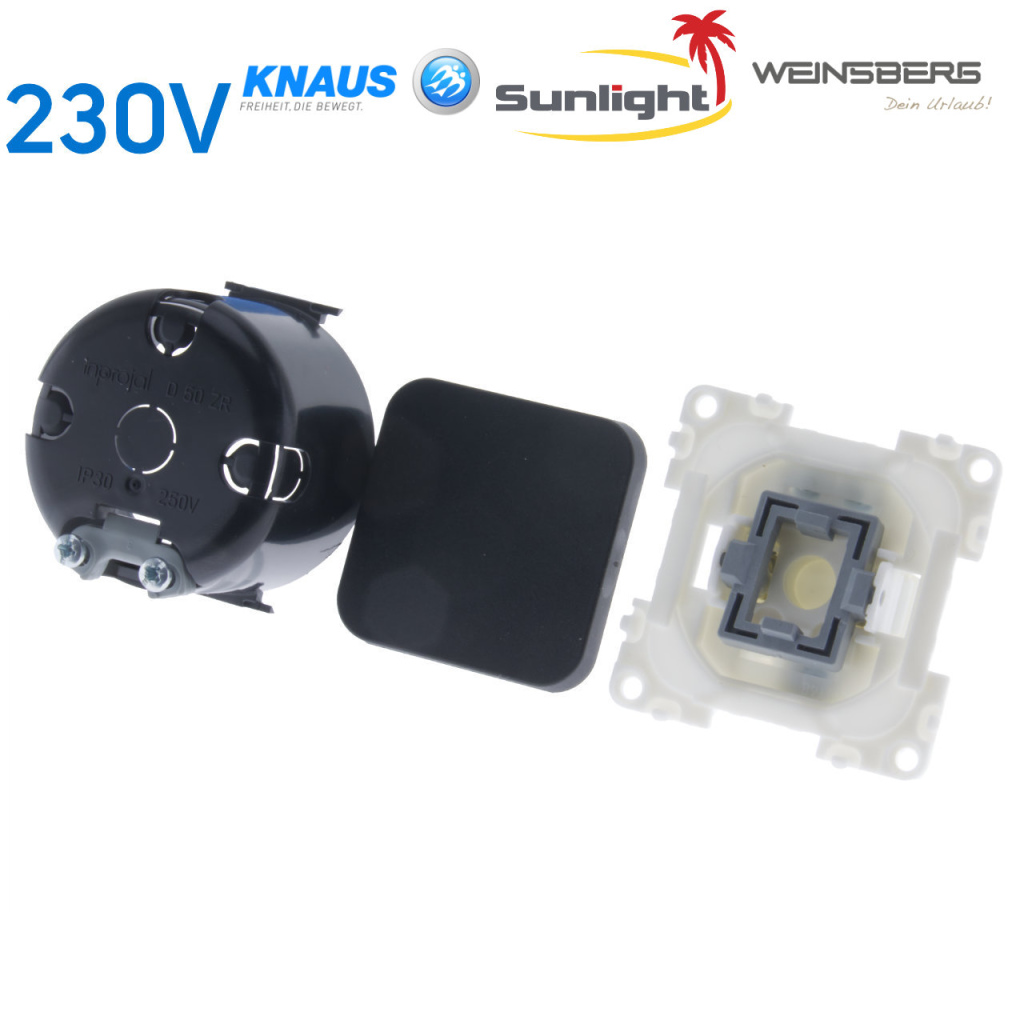 BBAtechniek - S 30.000 wipschakelaar aan/uit 230V zwart (1x)