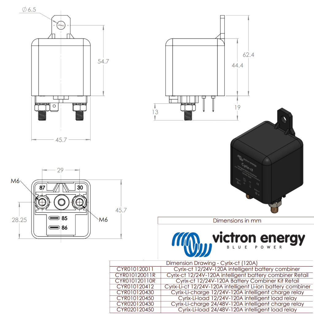 BBAtechniek - Victron Cyrix-Li-ct 12/24V 120A accuscheider (1x)