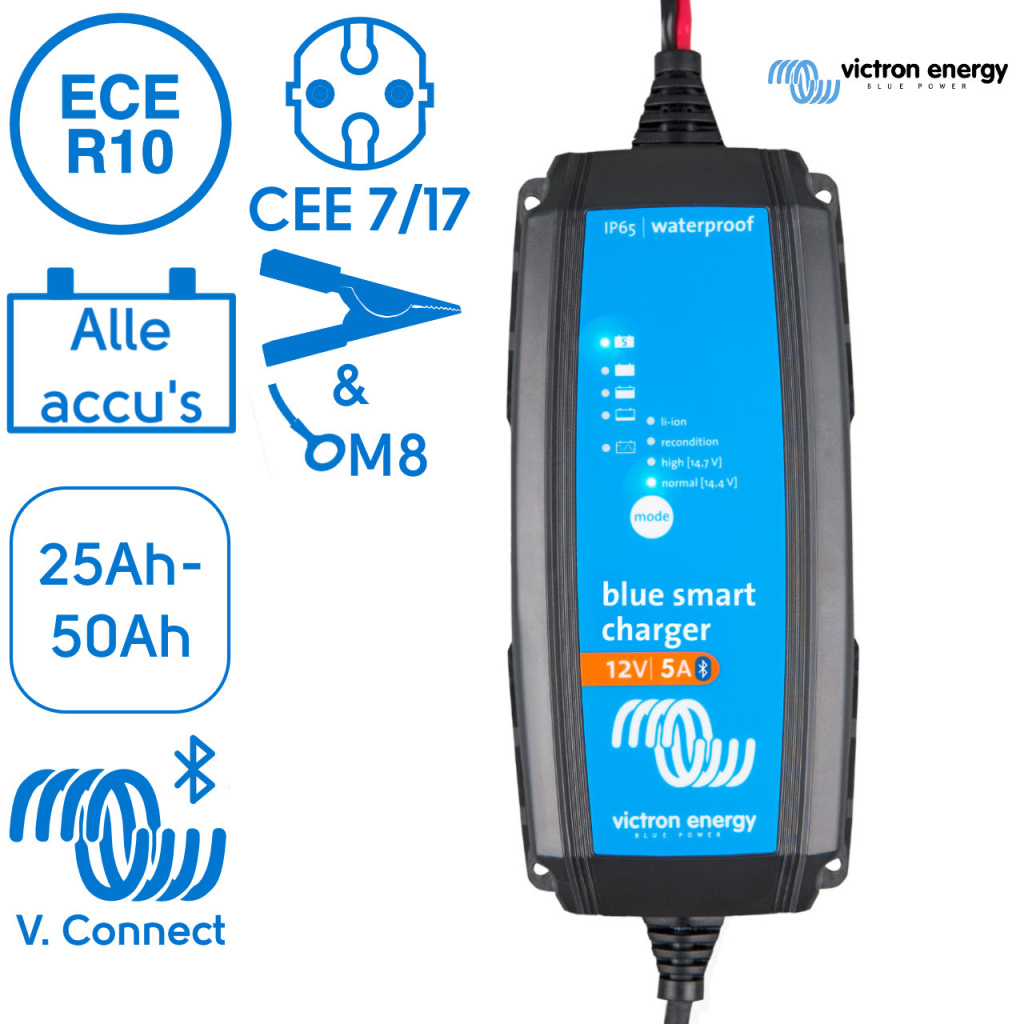 BBAtechniek - Victron Blue Smart IP65 acculader 12/5(1) (1x)