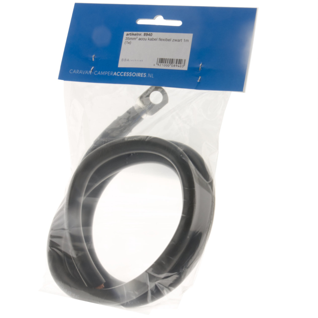 BBAtechniek - 35mm2 accu kabel flexibel zwart M8 (1m)