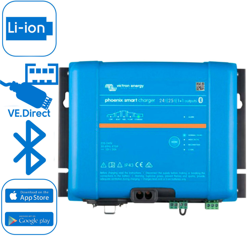 BBAtechniek - Victron Phoenix Smart lader 24/25 (1+1) 120-2 (1x)