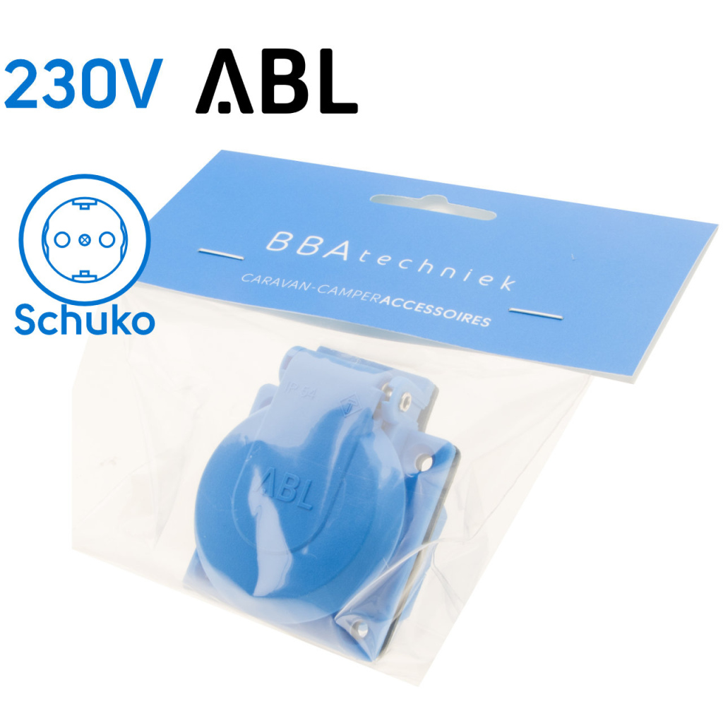 BBAtechniek - 230V 16A stekker- contactdoos met klep IP54 (1x)