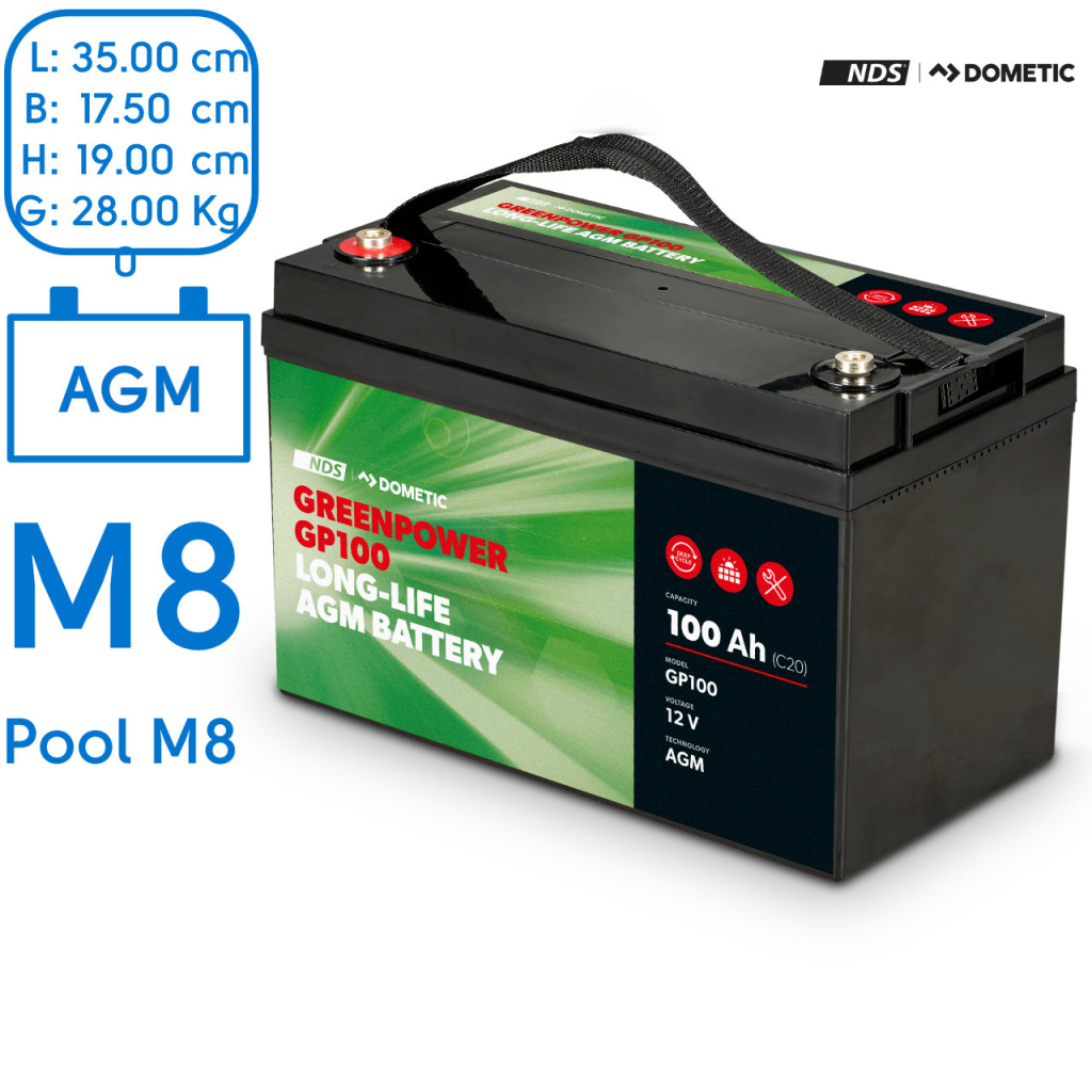BBAtechniek - 12V 100Ah NDS GreenPower AGM accu Ducato (1x)