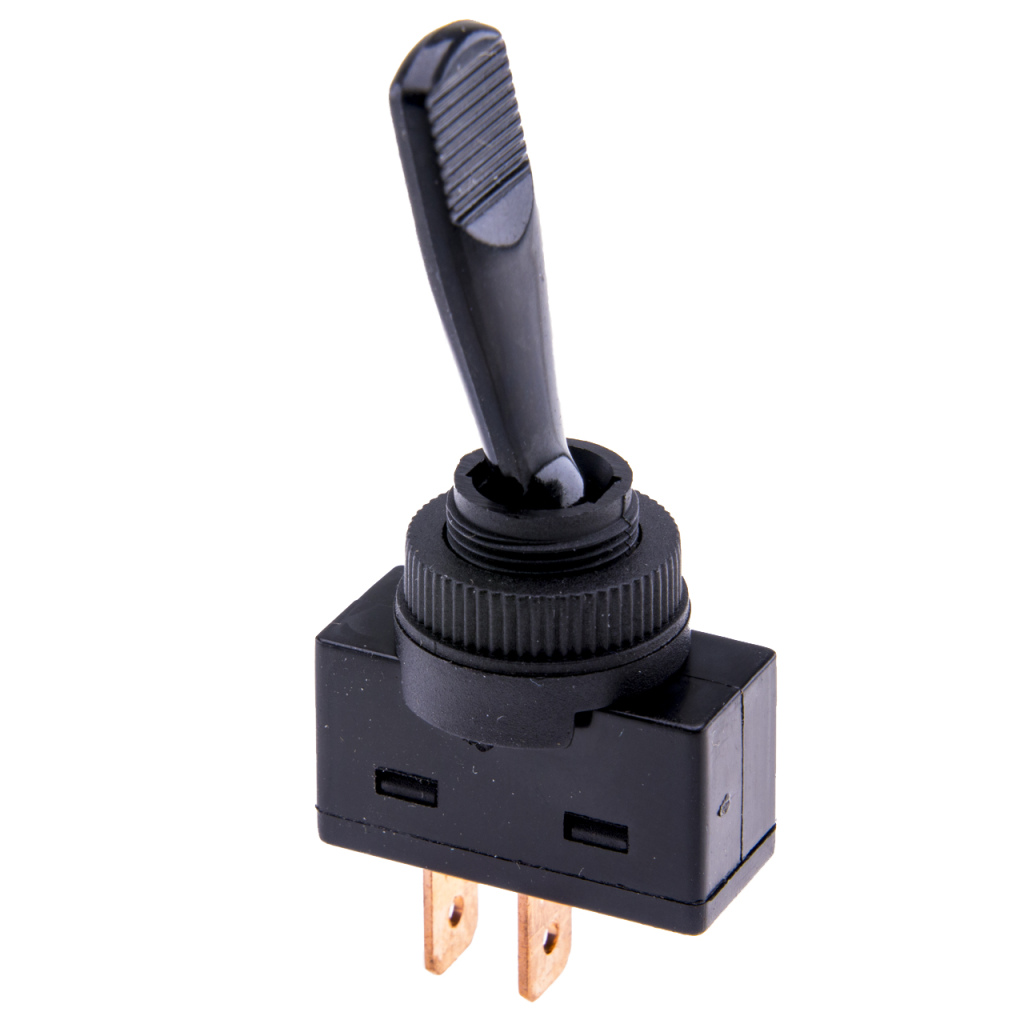 BBAtechniek - 12V 20A 2-polig On-Off tuimelschakelaar zwart (1x)