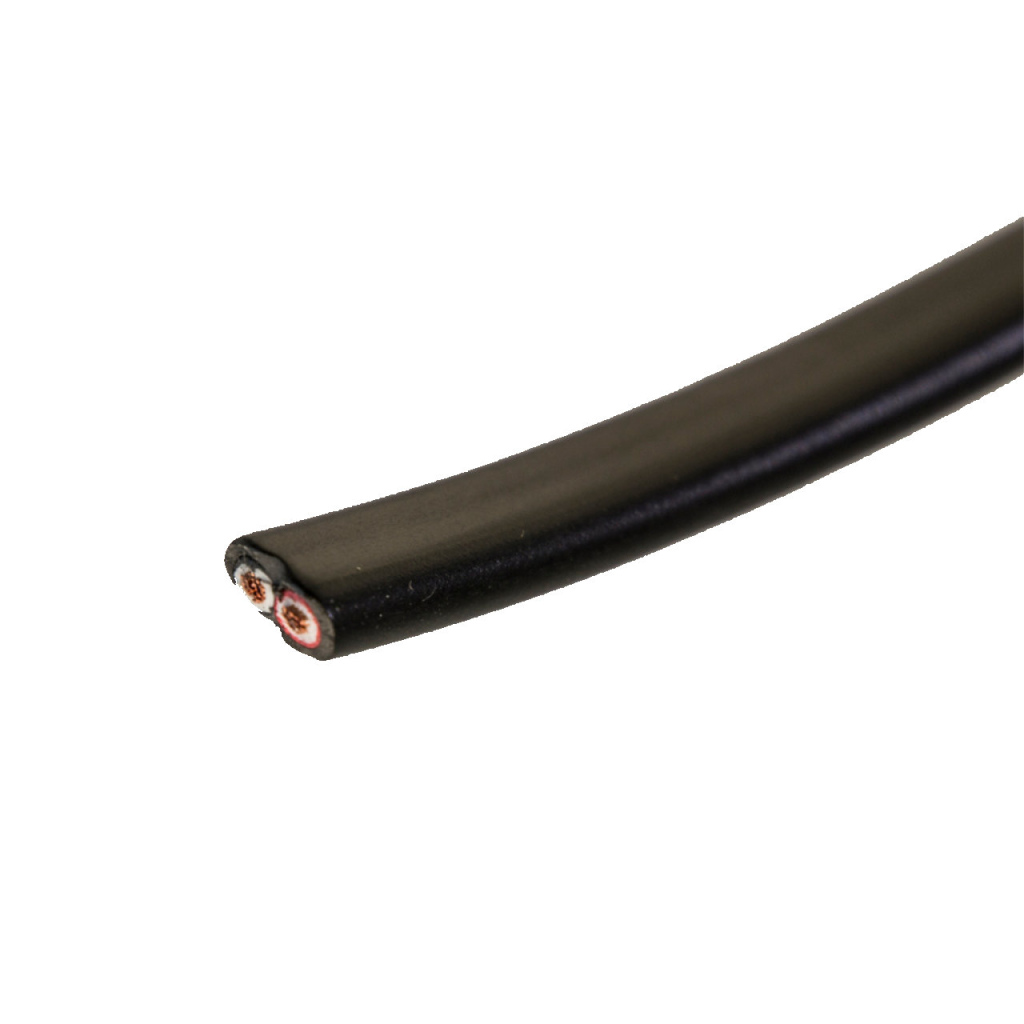 BBAtechniek - Kabel 2-aderig 2x1.0mm2 zwart-zwart/rood plat (5m)