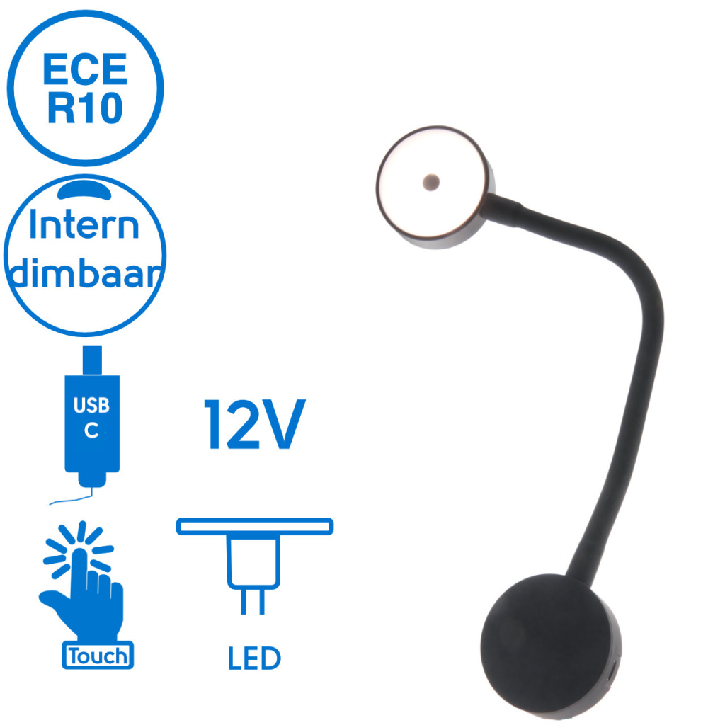 BBAtechniek - Nero d’Avola flex LED 10-30V 2W 2A USB-C (1x)