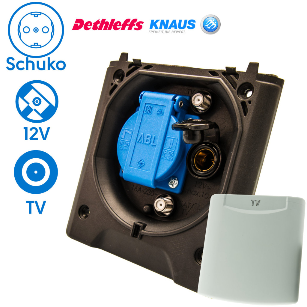 BBAtechniek - Voortent aansluiting CEE 230V  / TV / 12V (1x)